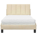 vidaXL krém szövet ágy matraccal Hanko 100x200 cm