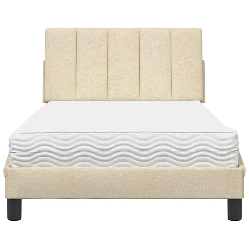 vidaXL krém szövet ágy matraccal Hanko 100x200 cm