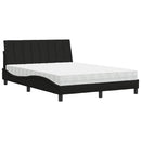 vidaXL fekete szövet ágy matraccal Hanko 120x200 cm