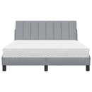 vidaXL világosszürke szövet ágy matraccal Hanko 140x190 cm