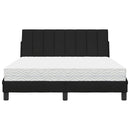 vidaXL fekete szövet ágy matraccal Hanko 140x190 cm