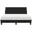 vidaXL ágy matraccal Hanko Fekete 140x200 cm szövet