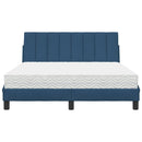 vidaXL ágy matraccal Hanko kék 140x200 cm szövet