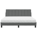 vidaXL ágy matraccal Hanko Sötét szürke 160x200 cm szövet