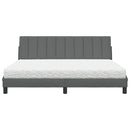 vidaXL sötétszürke szövet ágy matraccal Hanko 180x200 cm