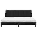 vidaXL fekete szövet ágy matraccal Hanko 180x200 cm