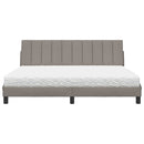 vidaXL ágy matraccal Hanko Taupe 180x200 cm szövet