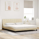 vidaXL ágy matraccal Hanko krém 180x200 cm szövet