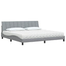 vidaXL világosszürke szövet ágy matraccal Hanko 200x200 cm