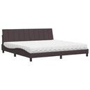 vidaXL sötétbarna szövet ágy matraccal Hanko 200x200 cm