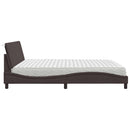 vidaXL sötétbarna szövet ágy matraccal Hanko 200x200 cm