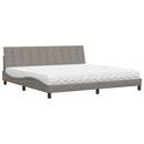 vidaXL ágy matraccal Hanko Taupe 200x200 cm szövet