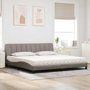 vidaXL ágy matraccal Hanko Taupe 200x200 cm szövet