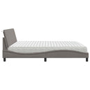 vidaXL ágy matraccal Hanko Taupe 200x200 cm szövet
