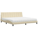 vidaXL ágy matraccal Hanko krém 200x200 cm szövet
