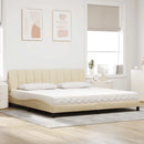 vidaXL ágy matraccal Hanko krém 200x200 cm szövet
