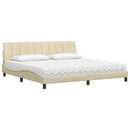 vidaXL ágy matraccal Hanko krém 200x200 cm szövet