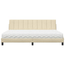 vidaXL ágy matraccal Hanko krém 200x200 cm szövet