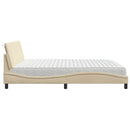 vidaXL ágy matraccal Hanko krém 200x200 cm szövet