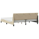 vidaXL ágy matraccal Hanko krém 200x200 cm szövet