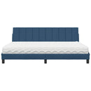 vidaXL kék szövet ágy matraccal Hanko 200x200 cm