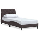 vidaXL sötétbarna szövet ágykeret matrac nélkül 90x190 cm