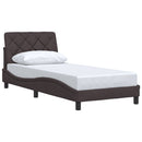 vidaXL sötétbarna szövet ágykeret matrac nélkül 90x190 cm