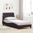 vidaXL sötétbarna szövet ágykeret matrac nélkül 90x190 cm