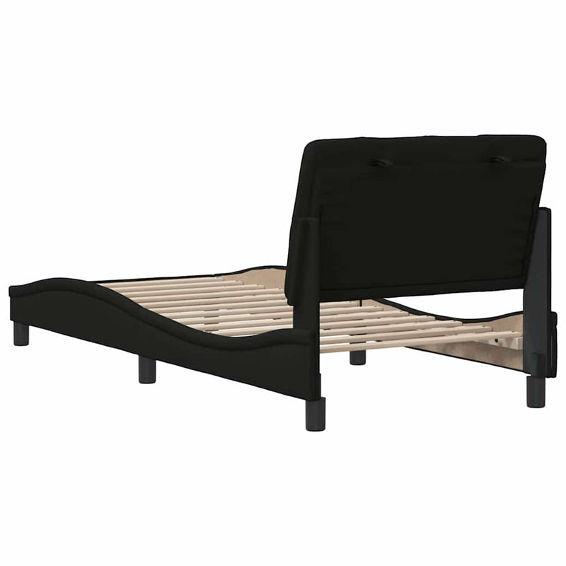 vidaXL ágykeret matrac nélkül fekete 90x200 cm szövet