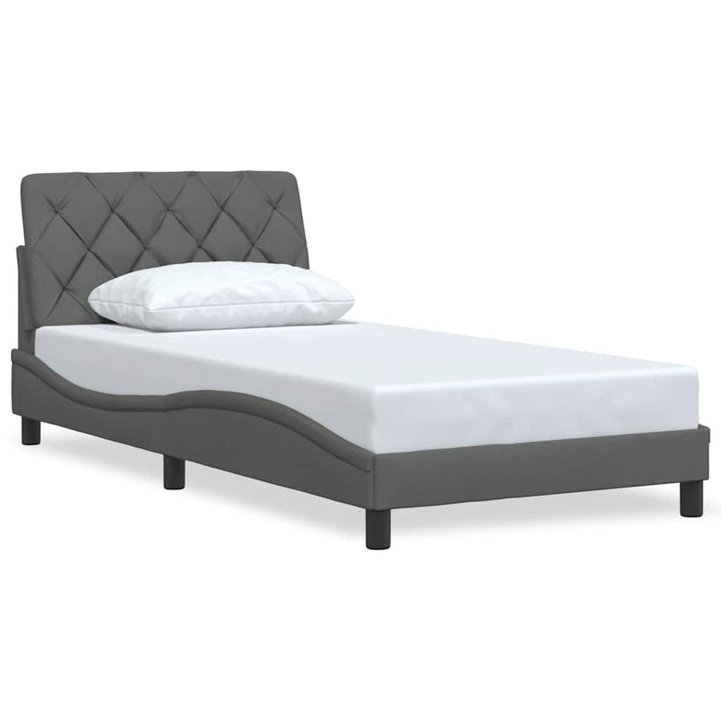 vidaXL sötétszürke szövet ágykeret matrac nélkül 100x200 cm