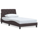 vidaXL sötétbarna szövet ágykeret matrac nélkül 100x200 cm