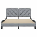 vidaXL világosszürke szövet ágykeret matrac nélkül 140 x 190 cm