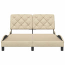 vidaXL krémszínű szövet ágykeret matrac nélkül 140 x 190 cm