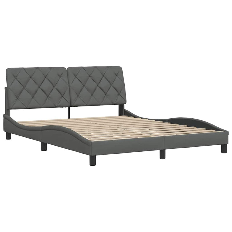 vidaXL sötétszürke szövet ágykeret matrac nélkül 160 x 200 cm