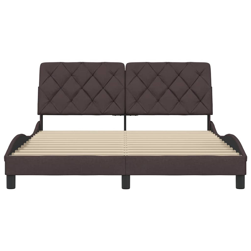 vidaXL sötétbarna szövet ágykeret matrac nélkül 160 x 200 cm