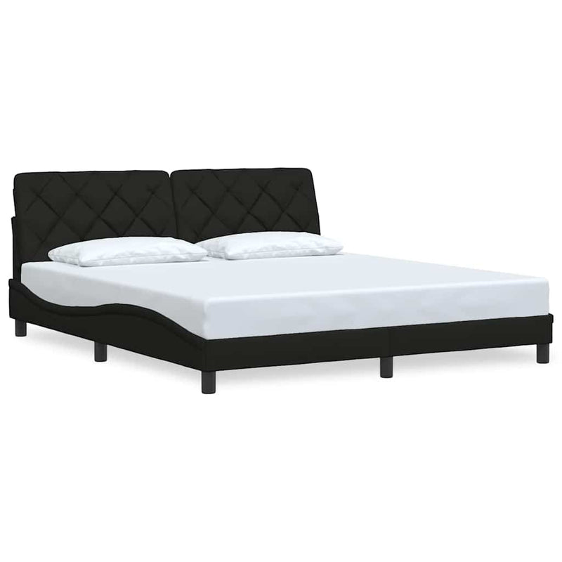 vidaXL fekete szövet ágykeret matrac nélkül 180 x 200 cm