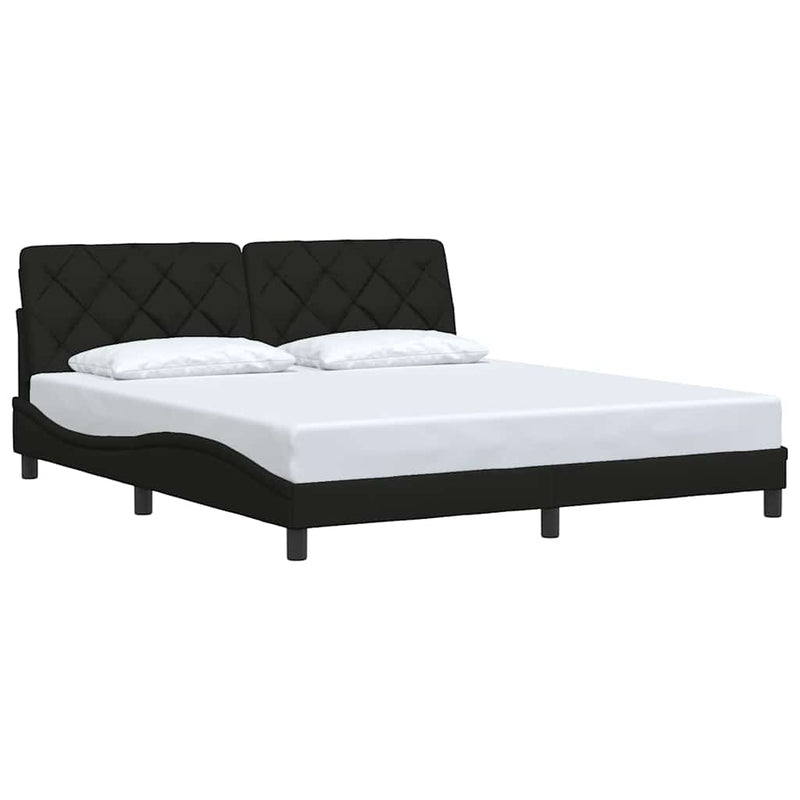 vidaXL fekete szövet ágykeret matrac nélkül 180 x 200 cm