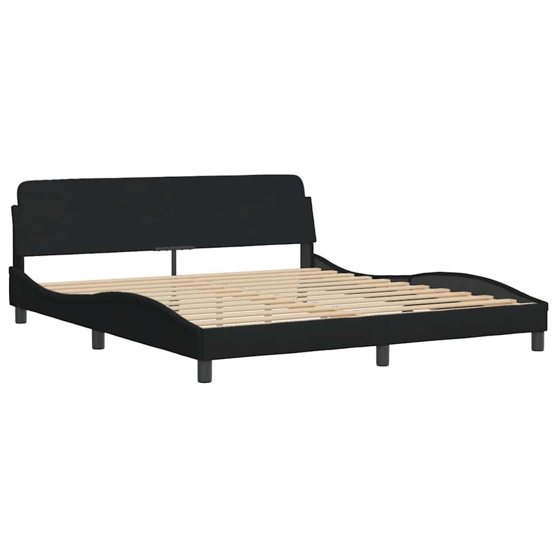 vidaXL fekete szövet ágykeret matrac nélkül 180 x 200 cm