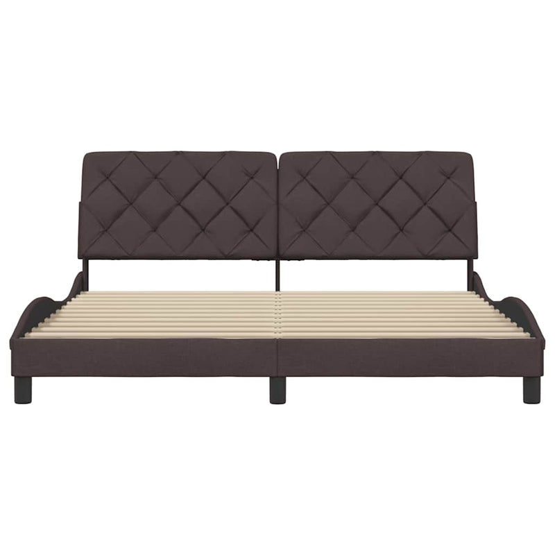 vidaXL sötétbarna szövet ágykeret matrac nélkül 180 x 200 cm