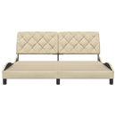 vidaXL krémszínű szövet ágykeret matrac nélkül 180 x 200 cm