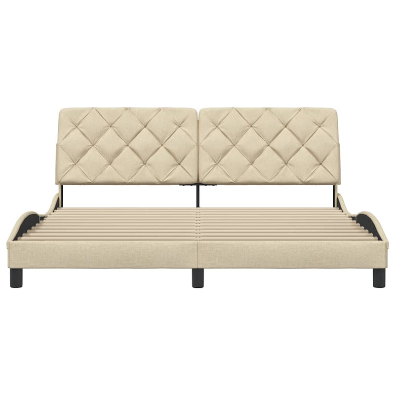 vidaXL krémszínű szövet ágykeret matrac nélkül 180 x 200 cm