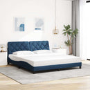 vidaXL kék szövet ágykeret matrac nélkül 180 x 200 cm