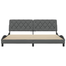 vidaXL sötétszürke szövet ágykeret matrac nélkül 200 x 200 cm