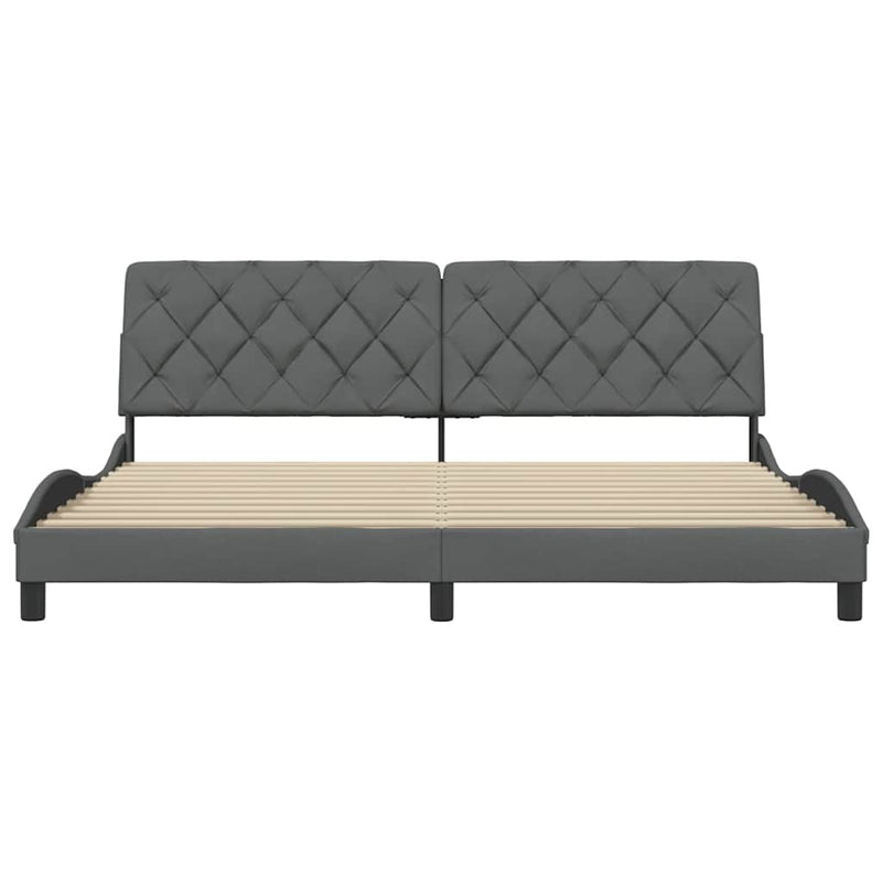 vidaXL sötétszürke szövet ágykeret matrac nélkül 200 x 200 cm