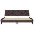 vidaXL sötétbarna szövet ágykeret matrac nélkül 200 x 200 cm