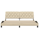 vidaXL krémszínű szövet ágykeret matrac nélkül 200 x 200 cm