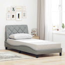 vidaXL világosszürke szövet ágykeret LED-es matrac nélkül 80x200 cm