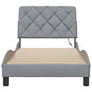 vidaXL világosszürke szövet ágykeret LED-es matrac nélkül 80x200 cm