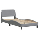 vidaXL világosszürke szövet ágykeret LED-es matrac nélkül 80x200 cm