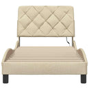vidaXL krém szövet ágykeret LED-ekkel matrac nélkül 80x200 cm